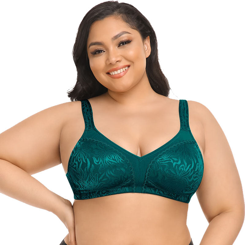  Womens Plus Size Bras Minimizer Underwire Full Coverage  Unlined Seamless Cup Light Green Heather 38G