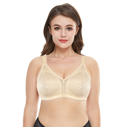 Full Coverage Wirefree Plus Size Minimizer Bra - Non Padded Lingerie with Adjustable Straps (36-48, B-H)