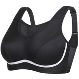 Plus size high impact full cup racerback wireless non-padded sports br ...
