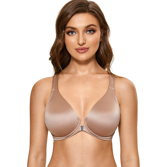 SS Online Trading - SSHK Shop - Plus size front closure seamless underwired bra (34C-44G)
