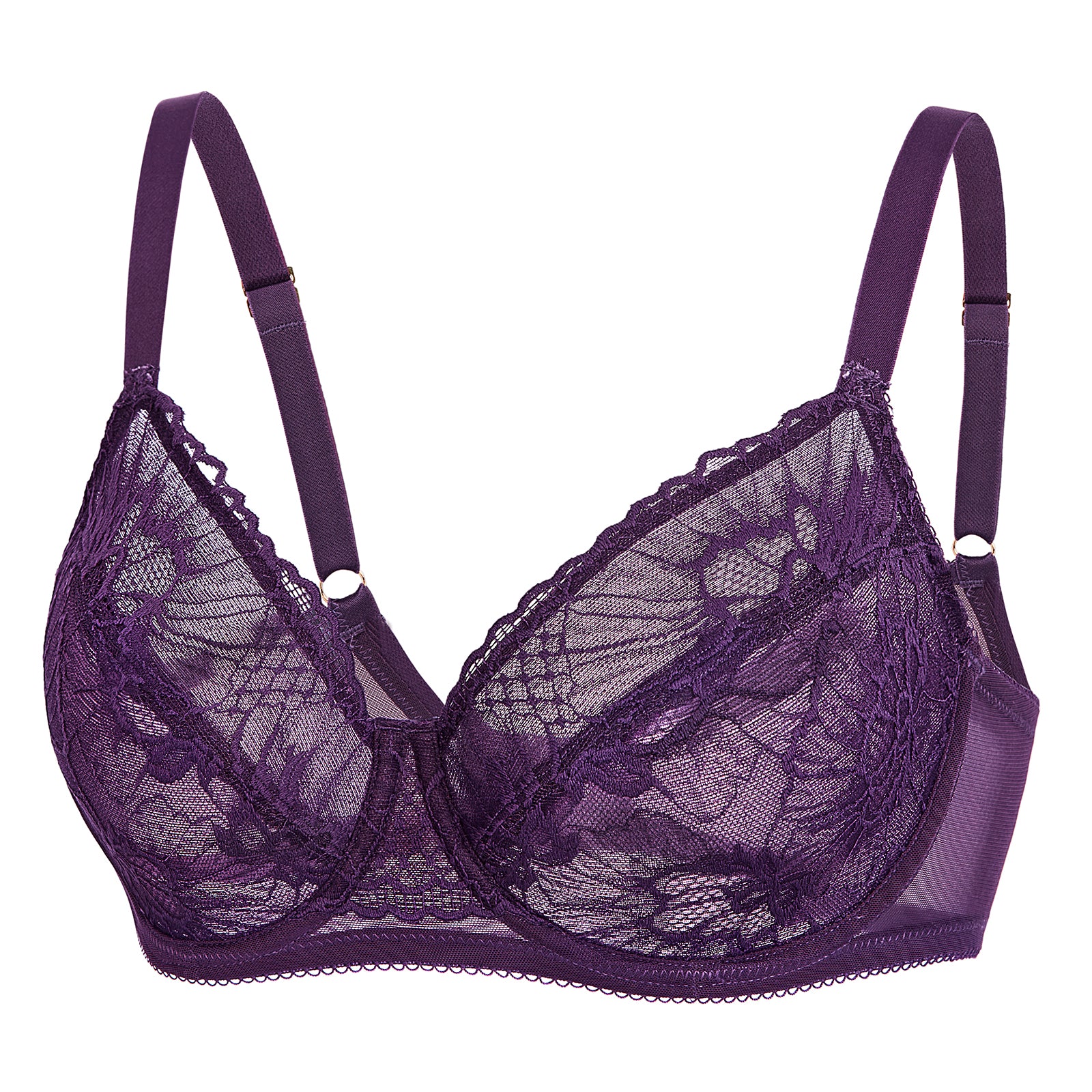  GHAKKE G Cup Bra for Women Sexy Lace Brasieres with Underwire  Female Plus Size Ultra-Thin Underwear Fashion Deep Cup Lingerie (Color :  Purple, Size : 42/95G) : Clothing, Shoes & Jewelry