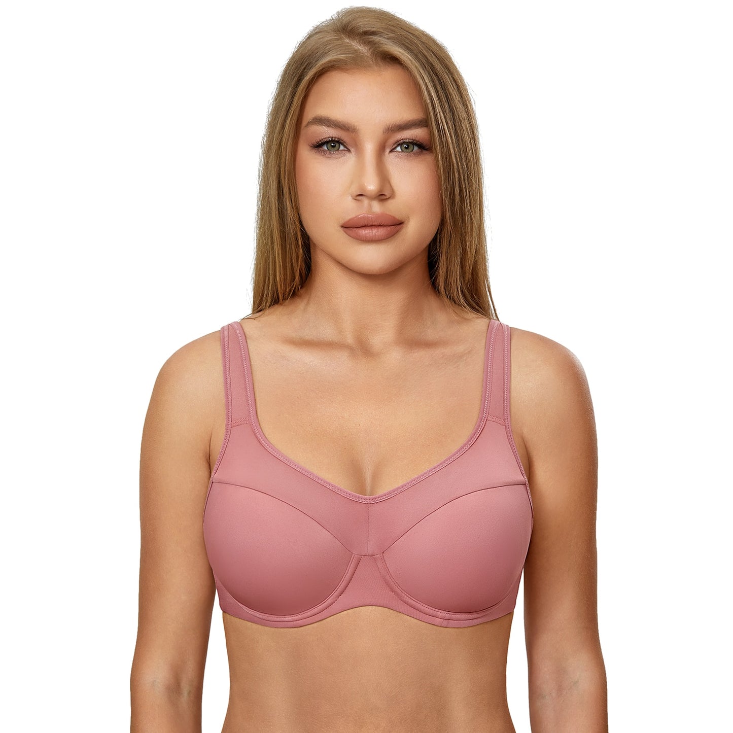 SS Online Trading - SSHK Shop - Plus size full cup lightly lined molded cup underwired wide straps support bra