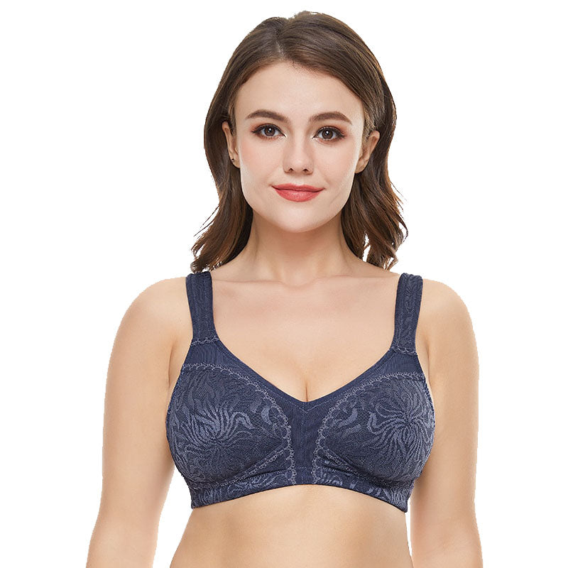 Plus size full cup minimizer thinly molded cup wireless bra (size 36-48, B-H)