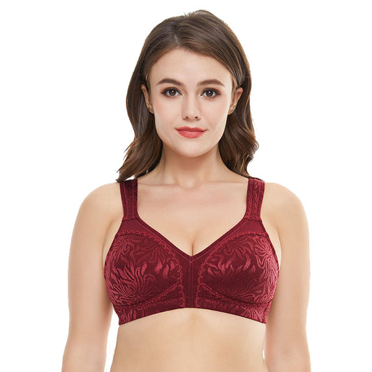 Plus size full cup minimizer thinly molded cup wireless bra (size 36-48, B-H)
