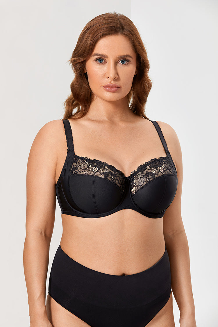 Plus size underwired non-padded lace bras 02 (Size 36/80 - 44/100