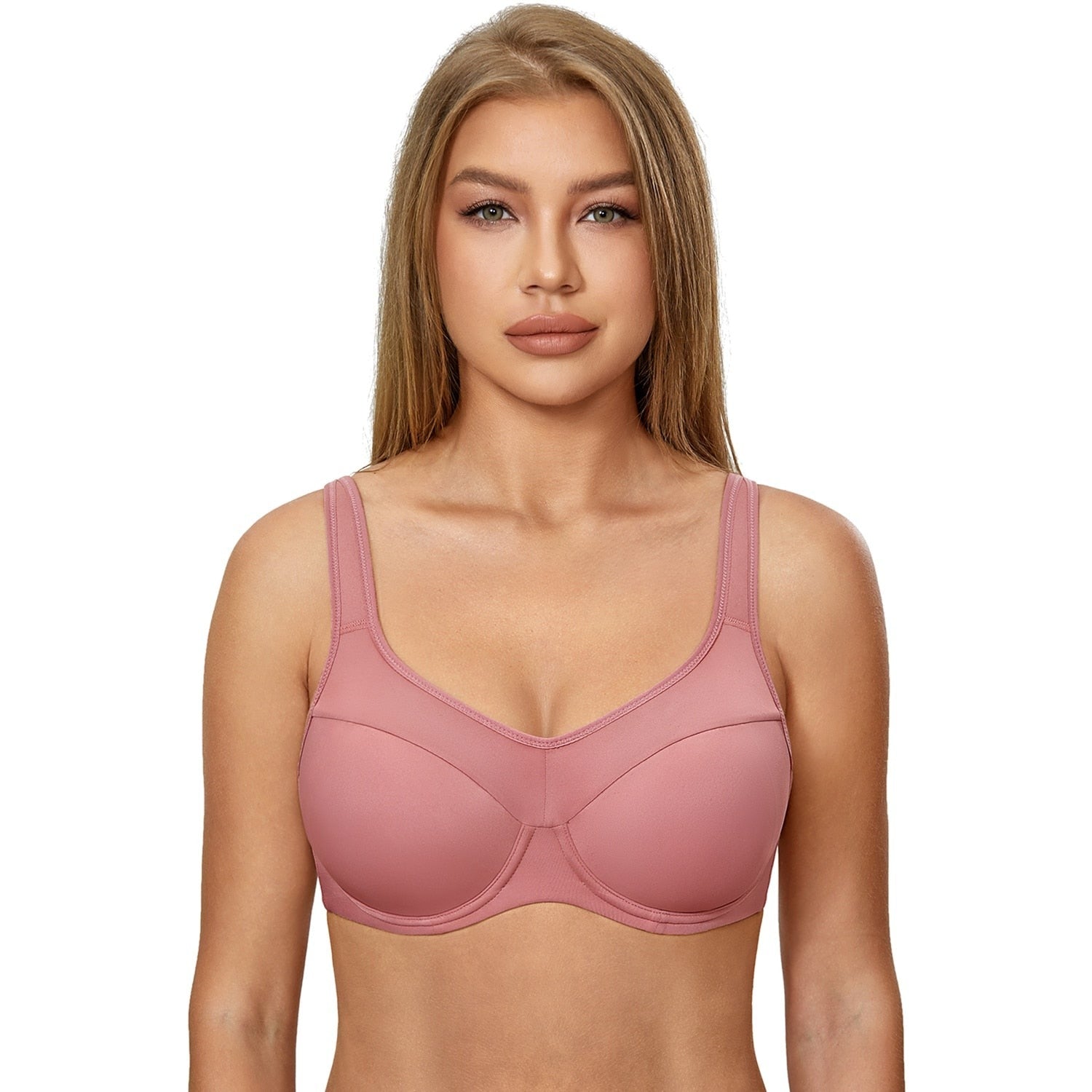 SS Online Trading - SSHK Shop - Plus size full cup lightly lined molded cup underwired wide straps support bra